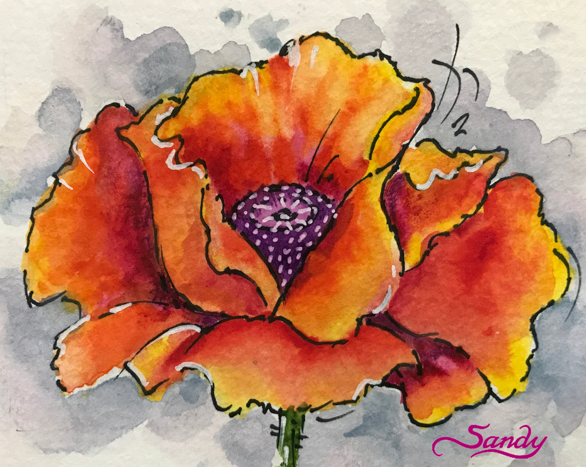 Poppy Series - Part 1 - Watercolor Journal Sketching